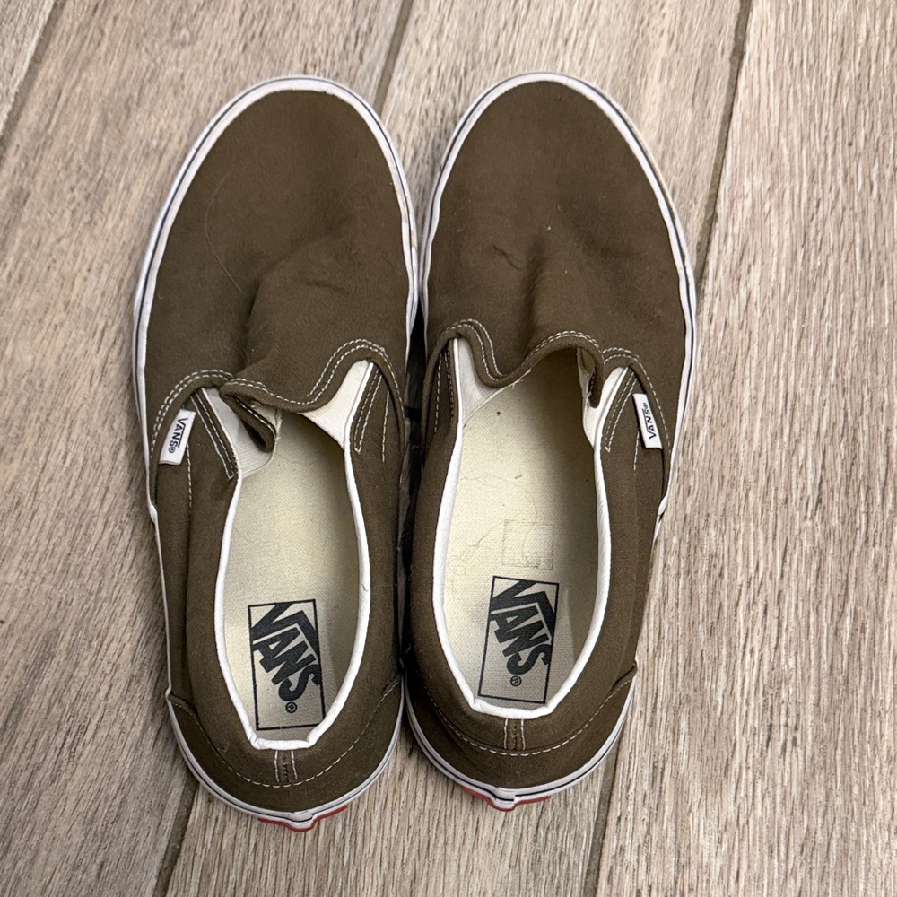 Vans Men's Classic Brown Slip-On Sneakers - Picture 2 of 4